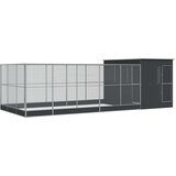 vidaXL Kavez za ptice s produžetkom srebrni 704x303x216 cm čelični | shoptok.hr