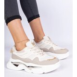 Gemre Beige women's sneakers decorated with glitter Prutto | shoptok.hr