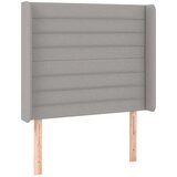  Uzglavlje s ušima svjetlosivo 93x16x118/128 cm od tkanine | shoptok.hr