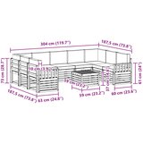  Set vanjskih sofa 10 kom. Prirodna i krem | shoptok.hr