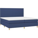  box spring s madracem LED plavi 200x200 cm od tkanine | shoptok.hr