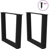  Noge za klubsko mizico v obliki črke V 2 kosa črne 60 x (42-43,3) cm jeklo, (22123930) | Shoptok.si
