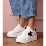 Gemre White sneakers with black heart and rhinestones Lerisol | shoptok.hr