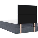 vidaXL Otomanski posteljni okvir z vzmetnicami siv 120x190cm žamet | Shoptok.si