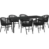  Vrtni set za objed 7 kom. Crna Čelik s prahom premazan | shoptok.hr