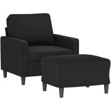 Fotelj s stolčkom za noge črn 60 cm žamet | Shoptok.si