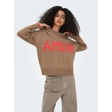 Only Pulover 'ONLNEW AMOUR' zeleno smeđa / krvavo crvena | shoptok.hr