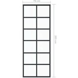  Klizna vrata od stakla ESG i aluminija 76 x 205 cm crna | shoptok.hr