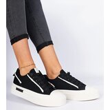 Gemre Black women's fabric platform sneakers Verinos | Shoptok.si