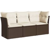 Maison Chic Seti vrtnega pohištva - Vrtna garnitura - Vrtni pohištvo set 3-delna z blazinami rjav poli ratan, (21810988) | Shoptok.si