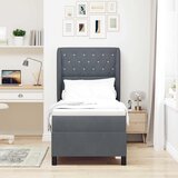  Krevet s opruga kutije s madracem Tamno siva 200 x 80 cm Baršun | shoptok.hr