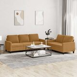  2-dijelni set sofa s jastucima smeđi baršunasti | shoptok.hr
