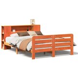 vidaXL Posteljni okvir brez vzmetnice voščeno rjav 120x190 cm borovina | Shoptok.si