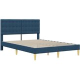  Okvir za krevet s uzglavljem Plava 120 x 200 cm Tkanina - Plava 120 x 200 cm | shoptok.hr