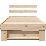 vidaXL krevetna konstrukcija smeđa 75 x 190 cm čvrsta borova drva | shoptok.hr