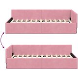vidaXL Kotna postelja Drugo Roza 90 x 190 cm Samet in sodobno leseno | Shoptok.si