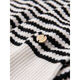 Ombre Men's knitted t-shirt with navy stripes and openwork weave - black and white | shoptok.hr