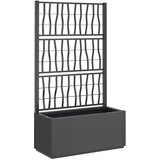 Furnova Cvetlično korito z oporno mrežo temno sivo 80x36x140 cm PP, (21920310) | Shoptok.si