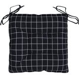  Jastuci za stolice 6 kom crni karirani 50x50x7 cm od tkanine | shoptok.hr