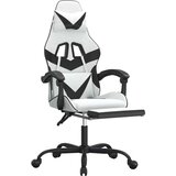 Vrtljivi gaming stol z oporo za noge belo in črno umetno usnje, (21377651) | Shoptok.si