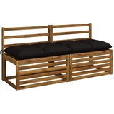 Jastučići za klupe VIANEN 2 kom. 100% poliester Crna - Crna 150 x 50 x 12 cm | shoptok.hr