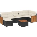  8-dijelni set vrtnih sofa od poliratana s jastucima crni | shoptok.hr