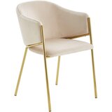 Livetastic naslanjač, les, kovina, tekstil rjavosiva, zlate barve | Shoptok.si