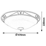 Rabalux athen plafonjera D47 E27 3x60W mat crna klasična rasveta Cene