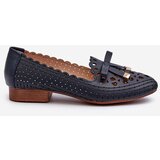 Boto Women's Navy Blue Cutout Ballerina Flats with Bow Nestavia | ePonuda.com