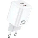 STENSKI POLNILEC PD65-EU 35W 2X USB-C BEL/WHITE GAN ZA TELEFONE, (21962030)