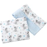 Medi Partners Quilt 75x100 + pillow 35x30 cotton + minky – Teddy + blue minky