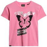 Superdry Majica 'Lo-fi Rock ' roza / črna / srebrna | Shoptok.si