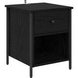 vidaXL Nočna omarica Črni hrast 40 x 42 x 50 cm Konstruiran les | Shoptok.si