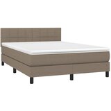  box spring s madracem LED smeđesivi 140x200 cm tkanina | shoptok.hr