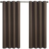 NIKCORP Zatemnitvena zavesa velur rjava 225 x 140 cm, 2 kosa, blackout termoizolacijska žametna zavesa z obročki za zatemnitev oken, (5000235602) Cene
