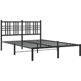 Metalni okvir za krevet s uzglavljem crni 135x190 cm | shoptok.hr