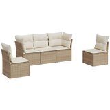 Maison Chic Seti vrtnega pohištva - Vrtna garnitura - Vrtni pohištvo set 5-delna z blazinami bež poli ratan, (21818812) | Shoptok.si