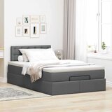 vidaXL Otomanska postelja z vzmetnico siv 120x200 cm blago | Shoptok.si