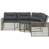  Vrtna sofa s jastucima i tabureom za noge sivi u obliku slova L | shoptok.hr