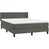  Krevet s oprugama i madracem tamnosivi 140x190 cm baršunasti | shoptok.hr