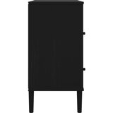  Komoda SENJA crna izgled ratana 80x40x80 cm masivna borovina | Eponuda.com