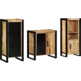 vidaXL Komplet pohištva za kopalnico 3 pcs Rjava Masiven les manga | Shoptok.si