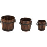  Komplet lesenih veder za rastline 3-delni trden les jelke, (20758734) | Shoptok.si