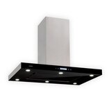 Klarstein Valeria, otočna kuhinjska napa, 90 cm, usisna snaga 650 m³/h, touchscreen, LED, staklo, nehrđajući čelik | shoptok.hr