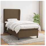  Box spring postelja z vzmetnico temno rjav 90x190 cm blago | Shoptok.si