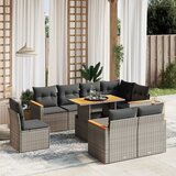 vidaXL 9-dijelni set vrtnih sofa od poliratana s jastucima sivi | shoptok.hr