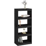 Ormarić za knjige / pregrada crni 60x30x135,5 cm od borovine | shoptok.hr