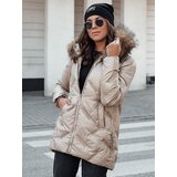 DStreet Kurtka damska CLASSIQ zimowa pikowana z kapturem kamelowa | Shoptok.si
