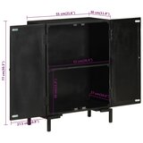 Komoda crna 55 x 30 x 77 cm od masivnog drva manga i željeza | shoptok.hr