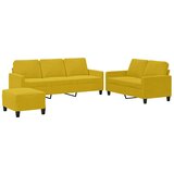  3-dijelni set sofa s jastucima žuti baršunasti | shoptok.hr